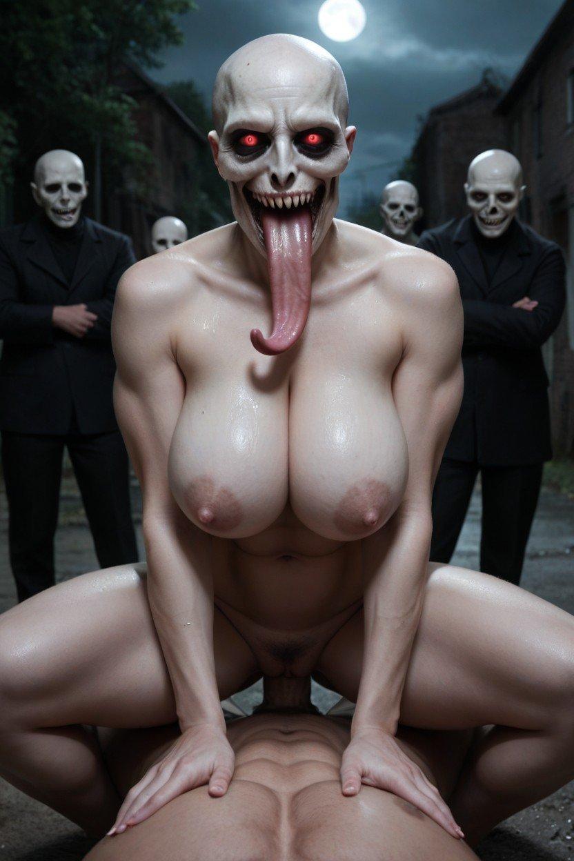 Evil smile in the moonlight - AI Porn pics