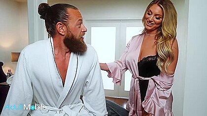 Adultmobile - Busty Kayley Gunner Shows Up Half Naked To Give Brad Newman The Best Massage