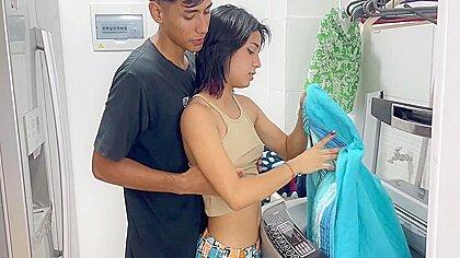 My Little Stepsister Asks Me To Fuck Her For The First Time In The Kitchen And Come Inside Me