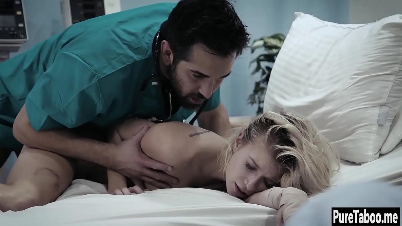 Helpless Blonde Patient Used by Dirty Doctor’s Massive Cock